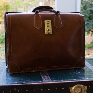 Vintage Briefcase Dark Brown Leather